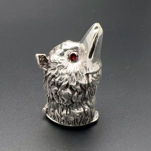 Vintage Sterling Silver FOX Head Vesta Case Match Safe Holder Pill Snuff Box
