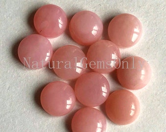 Pink Opal , 3mm to 10mm Natural Pink Opal Smooth Cabochon Round Loose Gemstone , Opal Gemstone - All Calibrated Size Available 3mm to 10mm