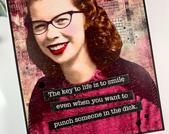 Snarky Friendship Card: Humorous Retro Bestie Card