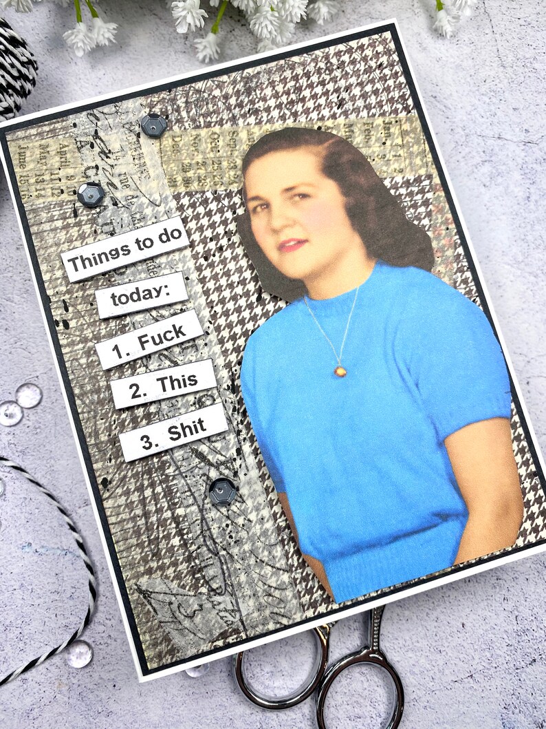Snarky Greeting Card: Humorous Friendship Card for Her Funny Vintage Retro Just Because bild 9