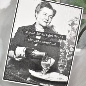 Cartão sarcástico, atrevido, feito à mão, engraçado, hilário, inapropriado, sarcástico, bebida, só porque sim, cartão para amiga, cartão para ela, cartão para melhor amiga