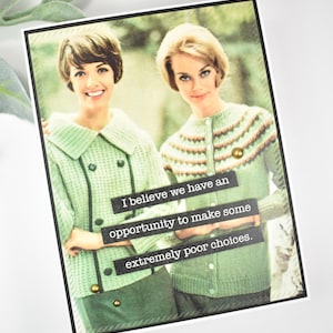 Snarky-kaart, brutaal, ongepast, sarcastisch, handgemaakt, grappig, hilarisch, retro, vintage, grappige vriendenkaart, kaart voor vriend, kaart voor haar