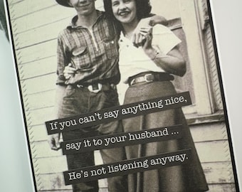 Snarky Husband Card: Sarcastic Just Because Handmade Card