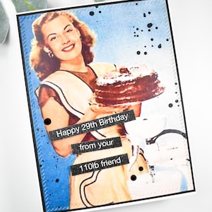 Snarky-verjaardagskaart: handgemaakte vintage fotokaart voor een vriend(in)
