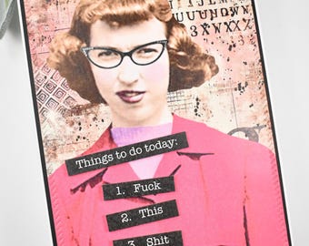 Snarky Greeting Card: Humorous Friendship Card for Her Funny Vintage Retro Just Because