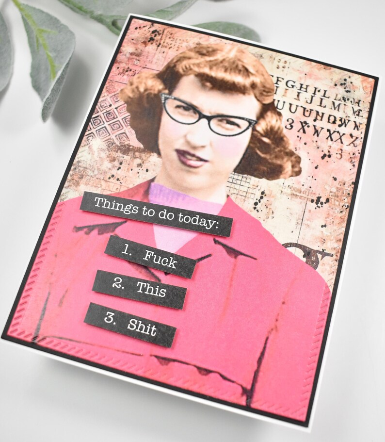 Snarky Greeting Card: Humorous Friendship Card for Her Funny Vintage Retro Just Because bild 3