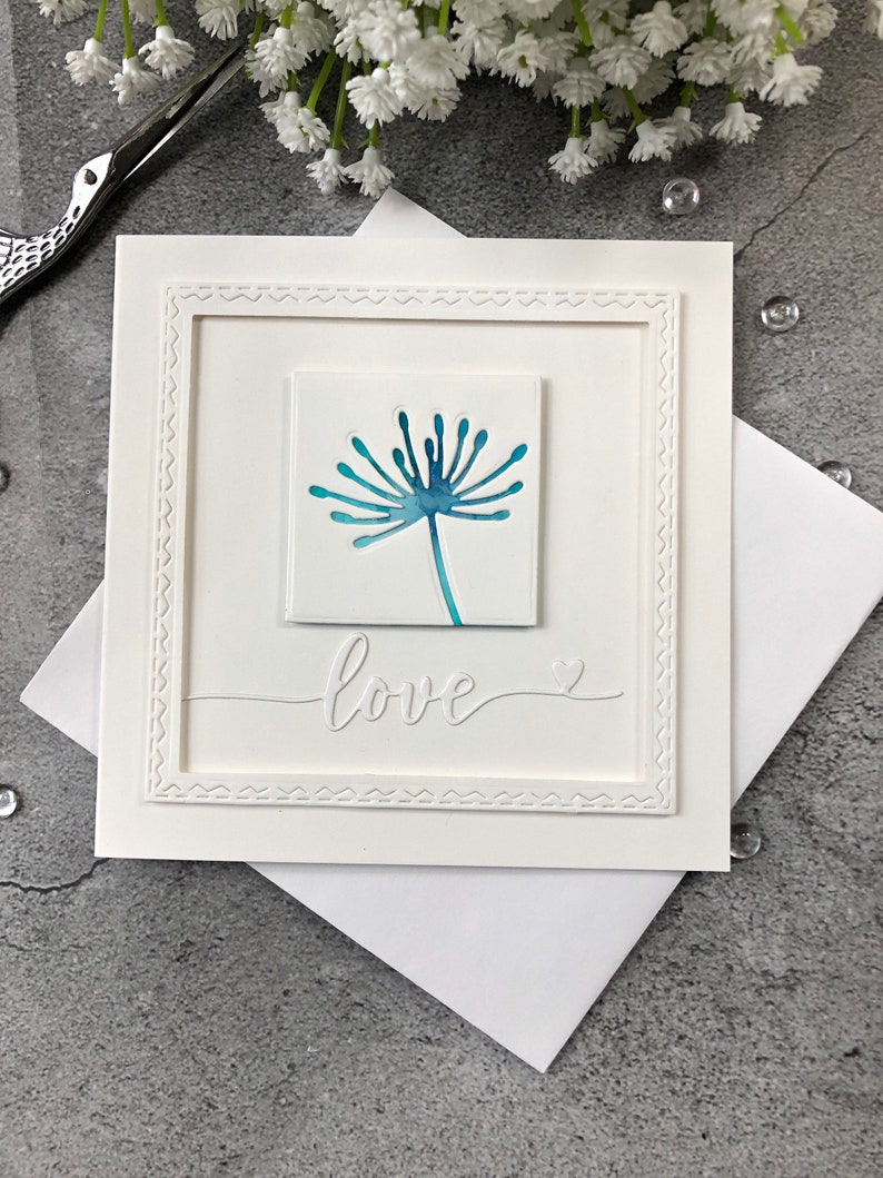 Hand Made Card Thinking of You Card Card for Friends Love You Card Love Card Card for Her Just Because Card Hand Stamped Card