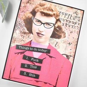 Snarky Greeting Card: Humorous Friendship Card for Her Funny Vintage Retro Just Because bild 5