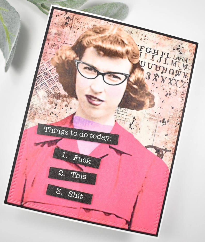 Snarky Greeting Card: Humorous Friendship Card for Her Funny Vintage Retro Just Because bild 5