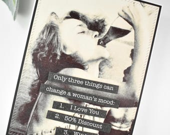 Snarky Old Lady Card: Sarcastic Humor, Handmade Bestie Card