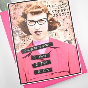 Snarky Greeting Card: Humorous Friendship Card for Her Funny Vintage Retro Just Because bild 2