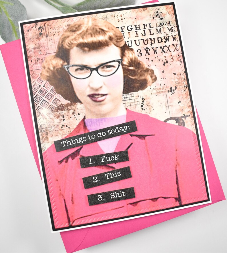 Snarky Greeting Card: Humorous Friendship Card for Her Funny Vintage Retro Just Because bild 2