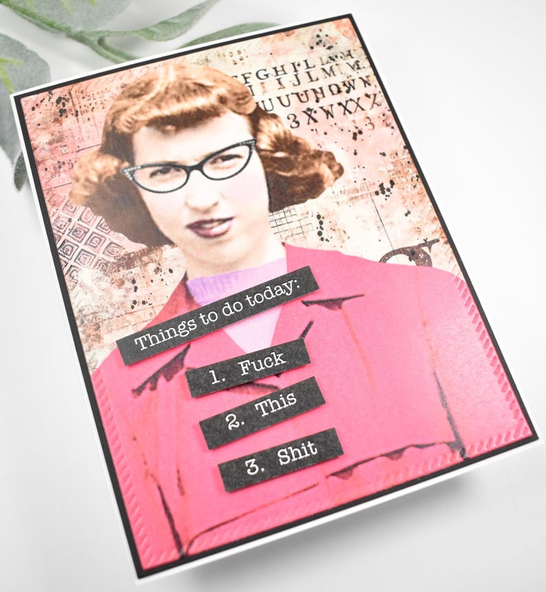 Snarky Greeting Card: Humorous Friendship Card for Her Funny Vintage Retro Just Because bild 4