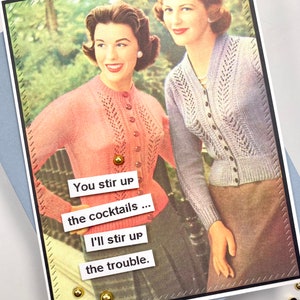 Schnarchen Karte, frech, sarkastisch, unangemessen, lustig, urkomisch, handgemacht, Karte für Sie, Freund, Cocktail, Greeting Card, lustige Freundkarte