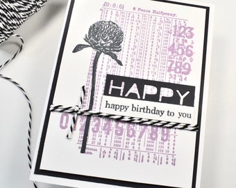 Happy Birthday Card, Birthday Card, Hand Made Card, Birthday Greeting Card, Birthday Card for Friend, Birthday Card for Her