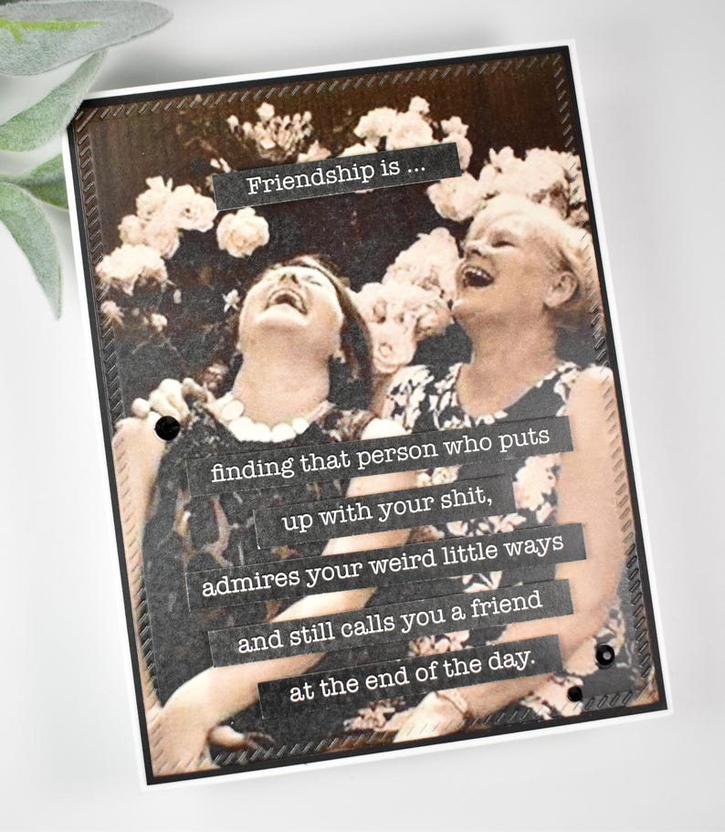 Snarky Friendship Card: Sassy Bestie Greeting, Humorous Vintage Old Ladies image 5