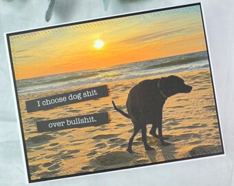 Funny Dog Card: Snarky Handmade Card for Bestie