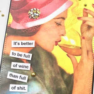 Snarky Wine Card: Funny Handmade Greeting Card for Friend