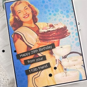 Alles Gute zum Geburtstag Karte, Snarky, Frech, handgemacht, lustig, urkomisch, Karte für Freund, Freundschaft, Karte für Sie, Grußkarte, Vintage Foto Karte