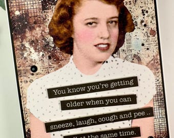 Snarky Humor Card: Sarcastic Vintage Photo Card for Friend