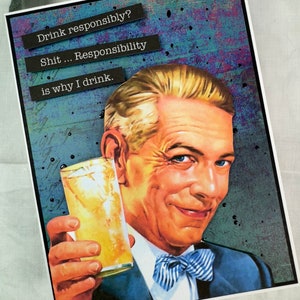 Tarjeta divertida para beber: Humor sarcástico sobre el alcohol, tarjeta de amistad