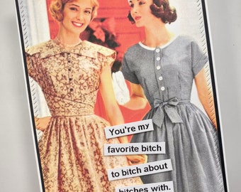 Snarky Handmade Card: Funny Sarcastic Friend Greeting Humorous Bestie Vintage Retro Card