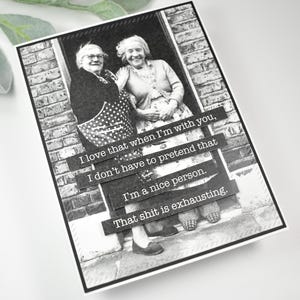 Snarky Old Lady Card: Funny Sarcastic Bestie Handmade Card Hilarious Inappropriate Vintage Retro Humorous image 4
