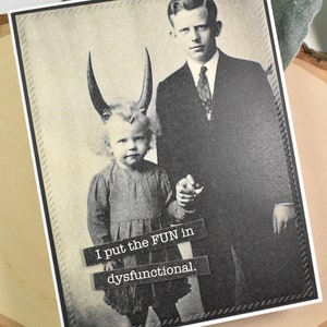 Snarky kaart, pittig, ongepast, handgemaakt, sarcastisch, kaart voor vriend, hilarisch, retro, gedurfd, vintage foto, humoristisch, snarky humor