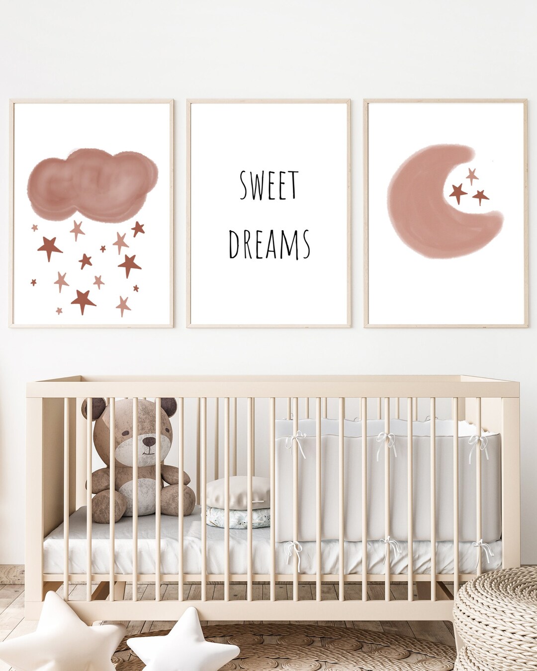 Nursery Wall Art, Moon Nursery, Sweet Dreams Nursery, Nursery Decor