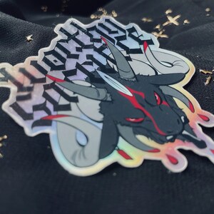 Black Goat Holographic Sticker Worthy Sacrifice image 3