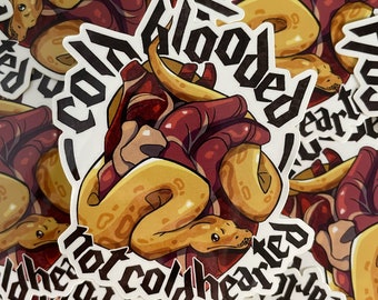 Ball Python Snake Glossy Vinyl Sticker - "Cold Blooded"