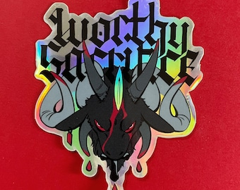 Black Goat Holographic Sticker "Worthy Sacrifice"