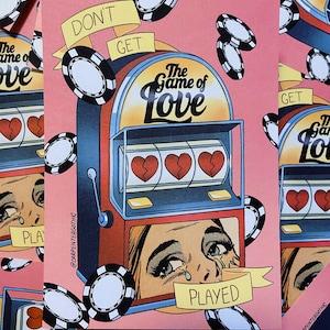 Carte postale de la Saint-Valentin Game of Love Impression artistique