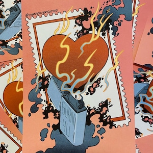 Carte postale BURN 4 U Saint Valentin Impression artistique