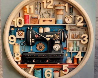 Sewing machine clock coaster