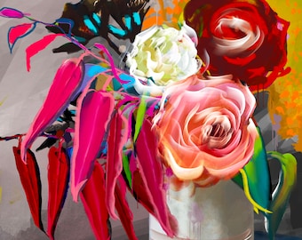 Abstract floral paintings abstract floral art abstract floral print abstract floral wall art abstract flower print abstract flower printable