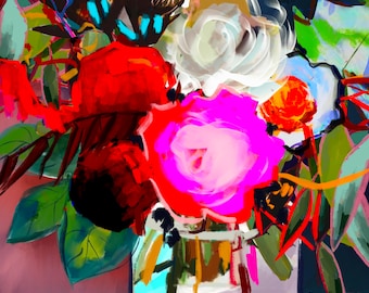 Abstract floral paintings abstract floral art abstract floral print abstract floral wall art abstract flower print abstract flower printable