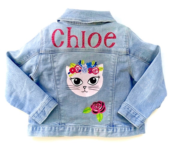 kids pink denim jacket