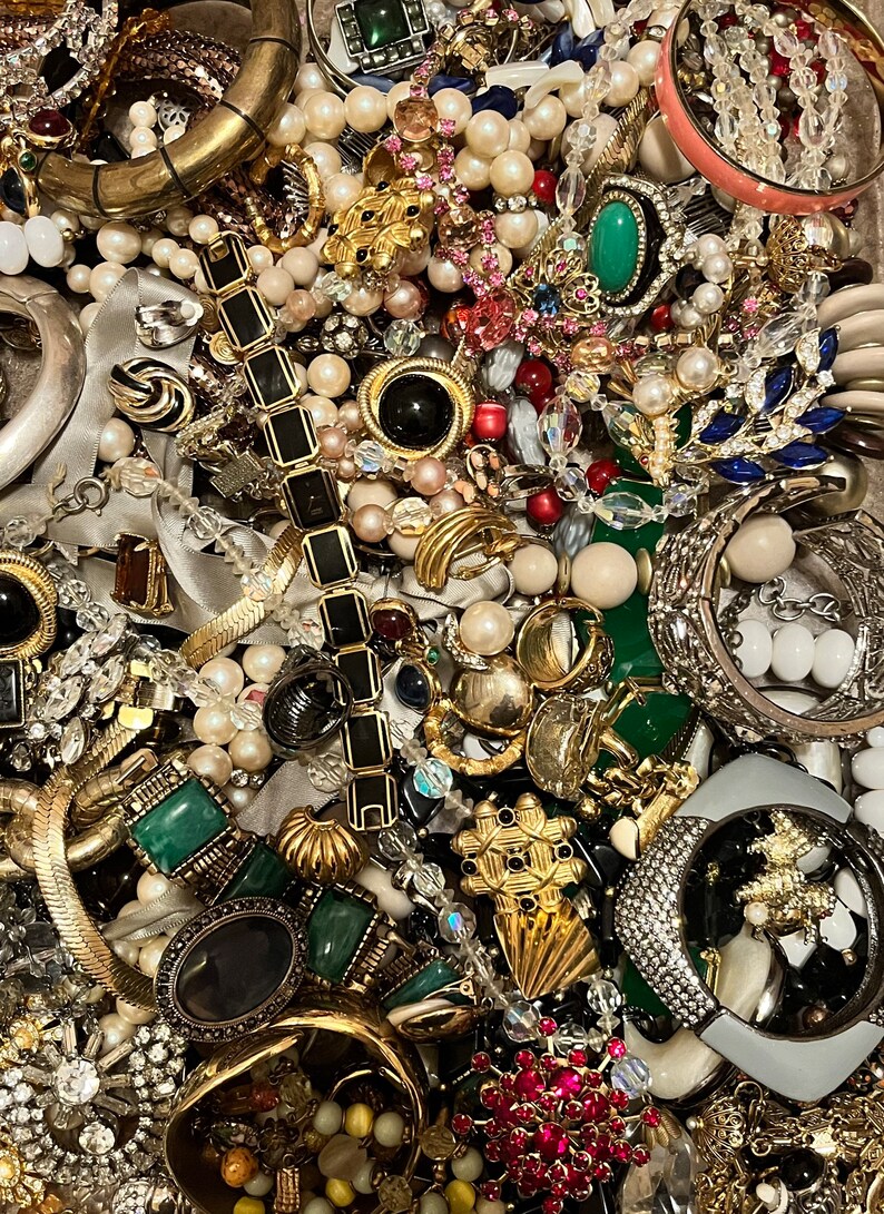 Vintage Estate Costume Jewelry 5 Piece Mystery Lot All Wearable Etsy
