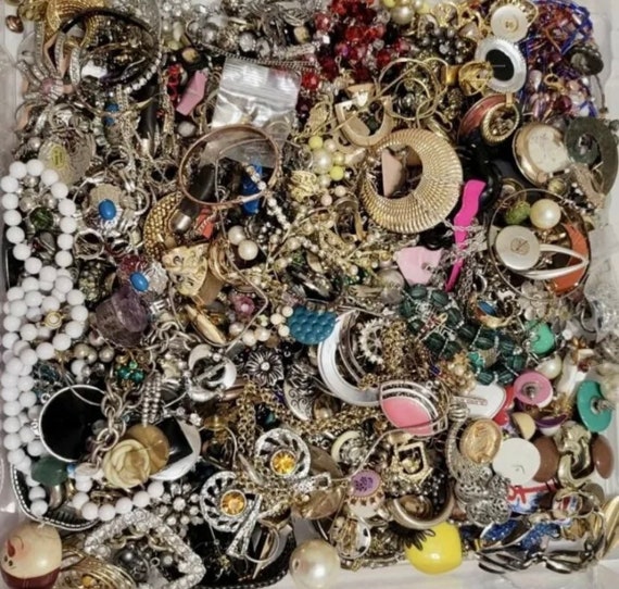 Vintage Costume Jewelry Craft Broken Lot 1 Pound Etsy