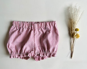 size 18-24m (2T) ready to ship aurelia bloomers in gingham; oso + saa on the farm collab