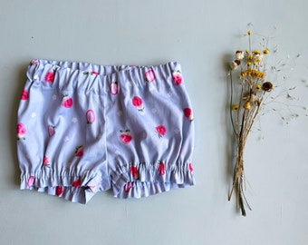 size 12-18m ready to ship aurelia bloomers in  blue strawberries