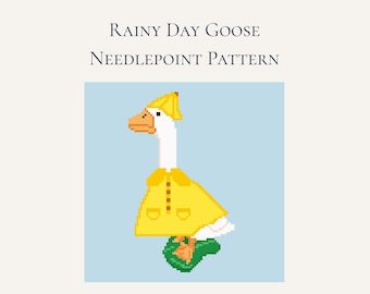 Rainy Day Porch Goose Needlepoint (Digital Download)