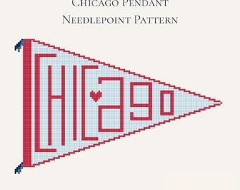 Chicago Pendant Needlepoint Pattern (Digital Download)