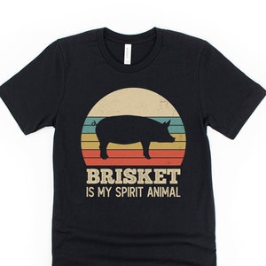 Brisket shirt, funny bbq shirts, fathers day grilling gifts for dad, carnivore shirt, brisket is my spirit animal, beef, retro ox shirt