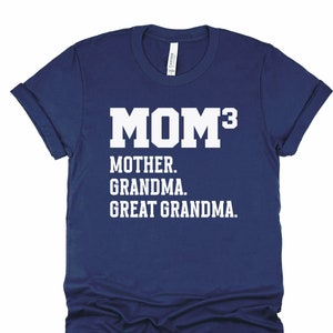 Mom3 shirt, great grandma shirt,  great grandma gift, great grandmother shirt, mothers day gift for great grandma, pregnancy announcement