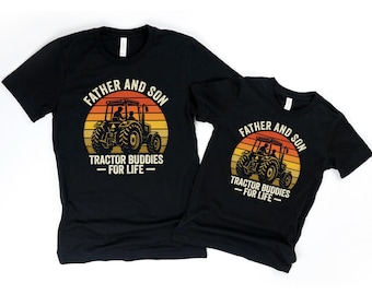 Father and son tractor buddies for life farmer dad shirt