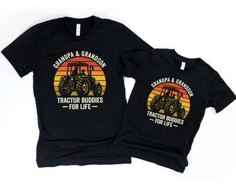 Father's day matching grandpa and grandson tractor buddies for life shirts