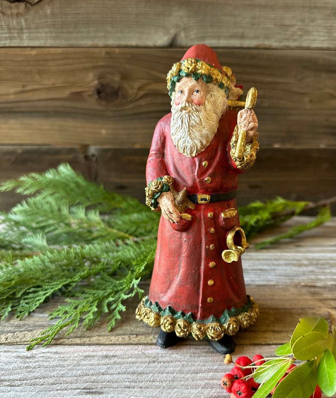 Vintage Santa Claus St. Nicholas With Toy Bag Collectible Etsy