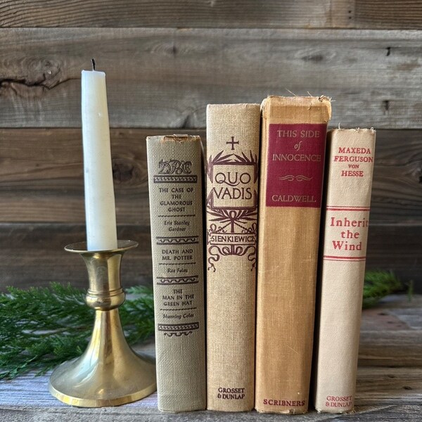 Beige vintage antique book decor | Shades of Biege Earth Tone Books by color | Mix and Match Sold separately |